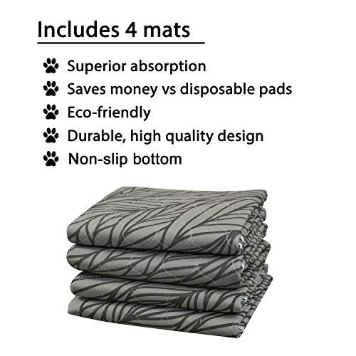 rocket & rex Washable, Reusable, Pet Training and Puppy Pads. 4-Pack (x-Large). Waterproof, Leak-Proof and Absorbent. Whelping, Incontinence, Travel, Bed Wetting, Mattress Protector.