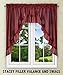 Ellis Curtain Stacey Sheer 56-by-45 Tailored Tier Pair Curtains, Merlot