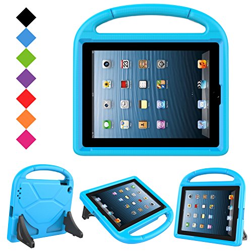 LTROP Apple iPad 2 3 4 Kids Case - Light Weight Shock Proof Handle Friendly Convertible Stand Kids Case for iPad 2, iPad 3rd Generation, iPad 4th Generation Tablet - Blue