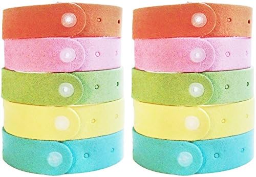 Mosquito Repellent Bracelet,100% All Natural Plant-Based Oil,10 PCS Non-Toxic Travel Insect Repellent,Safe Deet-free Band, Soft Fiber Material for Kids&amp;Adult,Keeps Insect&amp;Bugs Away