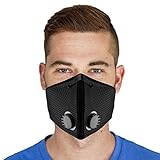 RZ Mask Air Filtration Dust and Pollution Mask M2 Mesh - Large - Black - BONUS Includes 5 F1 99.9% Filters (Large)
