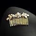 Sunshinesmile Gold Leaf Flower Handmade Pearl Tiara Comb Bridal Hair Accessories