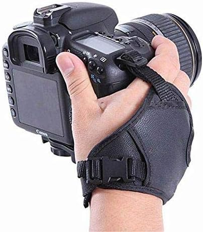 oserPU Leather Soft Camera Hand Grip/Wrist Strap for Canon Nikon Sony SLR DSLR (Black)