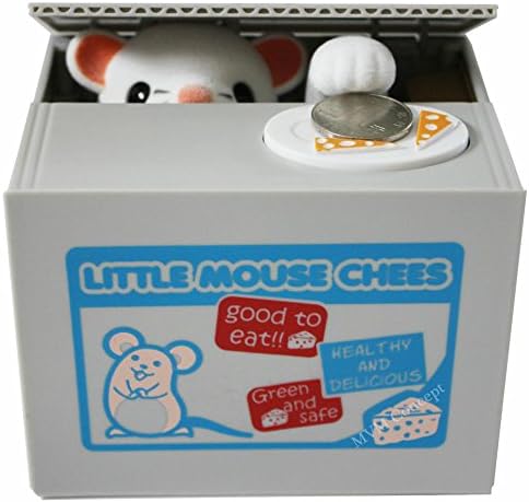 eSmart Chatora Cat Itazura Piggy Bank Automated Cute Cat Paw Hand Monster Stealing Coin Savings Box … (Little Mouse Bank)