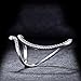Dnswez Unique Design CZ Cubic Zirconia Multiple Finger Ring Palm Cuff Handlet for Women Adjustable Size (Black)