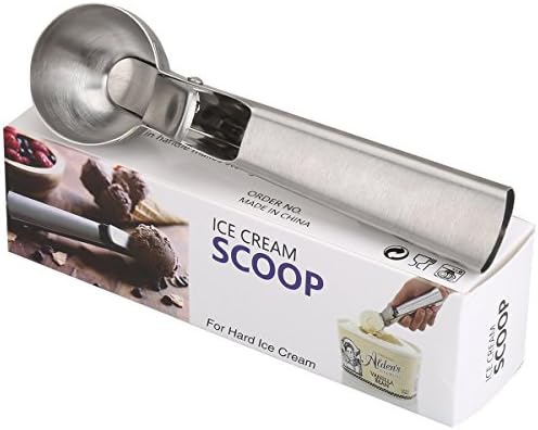 Ice Cream Scoop,Stainless Steel Ice Cream Dipper with Trigger for Cookies Fruits Baking Digging Spherical Shape Tools 7 inches