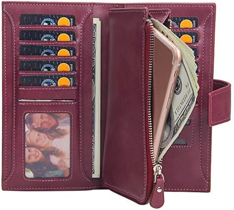 VOCUS RFID Blocking Wallets for Men & Women Trifold Card Holder Zipper Cellphone Bags