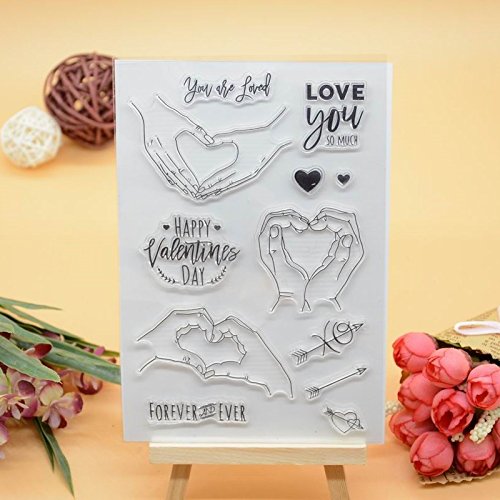 Joyful Home 1pc Heart Love You DIY Rubber Clear Stamp for Card Making Decoration and Scrapbooking