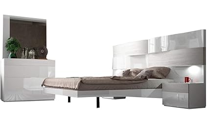 Amazon Com Cordoba King Bedroom Set In White High Gloss 5
