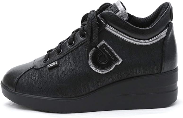Amazon アージレ バイ ルコライン スニーカー 靴 Medusa Zone 合皮 ヘビ型押し ブラック 黒 サイドファスナー付き Agile 512bk 185bk 24 5cm 39 Agile By Ruco Line アージレ バイ ルコライン スニーカー