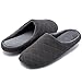 Men's Comfort Quilted Cotton Memory Foam House Slippers Slip On House Shoes (Large / 11-12 D(M) US, Dark Gray)