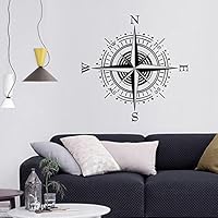 WMdecal Removable Wall Sticker Peel and Stick Compass Wall Decal for Living Room 23x23 Inches