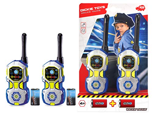 Dickie Toys Walkie Talkie Set, Polizei, Funkgerät, 2er-Set, 80 m Reichweite, flexible Antenne, inkl. Batterien, ab 4… – Bild 5