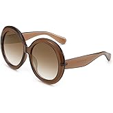 Karsaer Retro Oversized Round Sunglasses Women & Men, 70s 80s Fashion Trendy Big Shades K7155