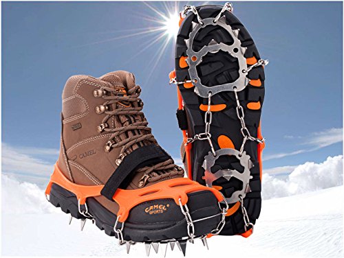 image for Walk Traction Ice Cleat Spikes Crampons,18Teeth,True Stainless Steel S