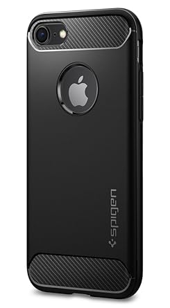 Spigen Rugged Armor iPhone 8 Case / iPhone 7 Case with Resilient Shock Absorption and Carbon Fiber Design for Apple iPhone 8 (2017) / iPhone 7 (2016) - Black