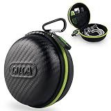 Gizga Multi Purpose Pocket Storage Travel Organizer Case for Earphone, Pen Drives, Memory Card, Data Cable - Carbon Fibre (Black/Green)
