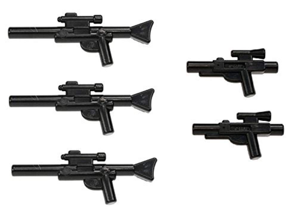 LEGO Star Wars Minifigure Blaster Guns Accessories 5 Pieces (3 Long Blasters, 2 Short Blasters)