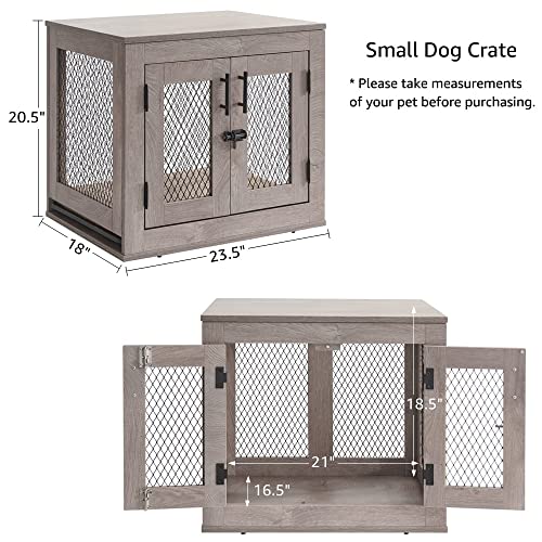 Unipaws Furniture Style Dog Crate With Tray And Cushion, Metal Mesh Dog