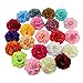 HC-01 Floral Fall Peony Flower Hair Clip Flamenco Dancer Pin up Flower Brooch (Dark Green)