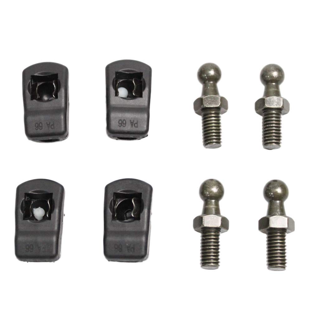 JINGLINGKJ 10MM Ball Socket Nylon End M8 Screw Bolt M6 Bent Female Thread Detachable Lift Support Joint Connector End Fitting Bearing Joint 4pcs (4 Pcs M6 Thread)
