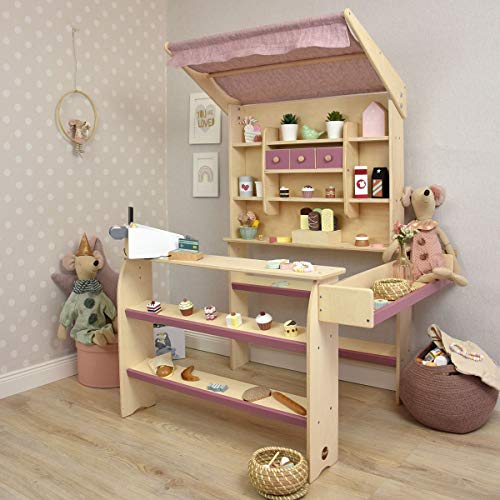 Meppi Kaufladen Lollipop aus Holz rosa/Natur - Kaufmannsladen für Kinder - Marktstand – Bild 3
