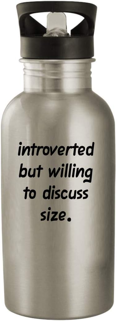 Introverted But Willing To Discuss Size - 20oz Stainless Steel Water Bottle, Silver