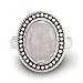 Chuvora 925 Oxidized Sterling Silver Natural Moonstone Gemstone Oval Rope Edge Vintage Band Ring Size 9