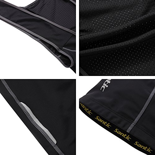 SANTIC Men Padded Cycling Bib Shorts 3D Pro Bicycle Bike Bib Shorts 3X-Large Black