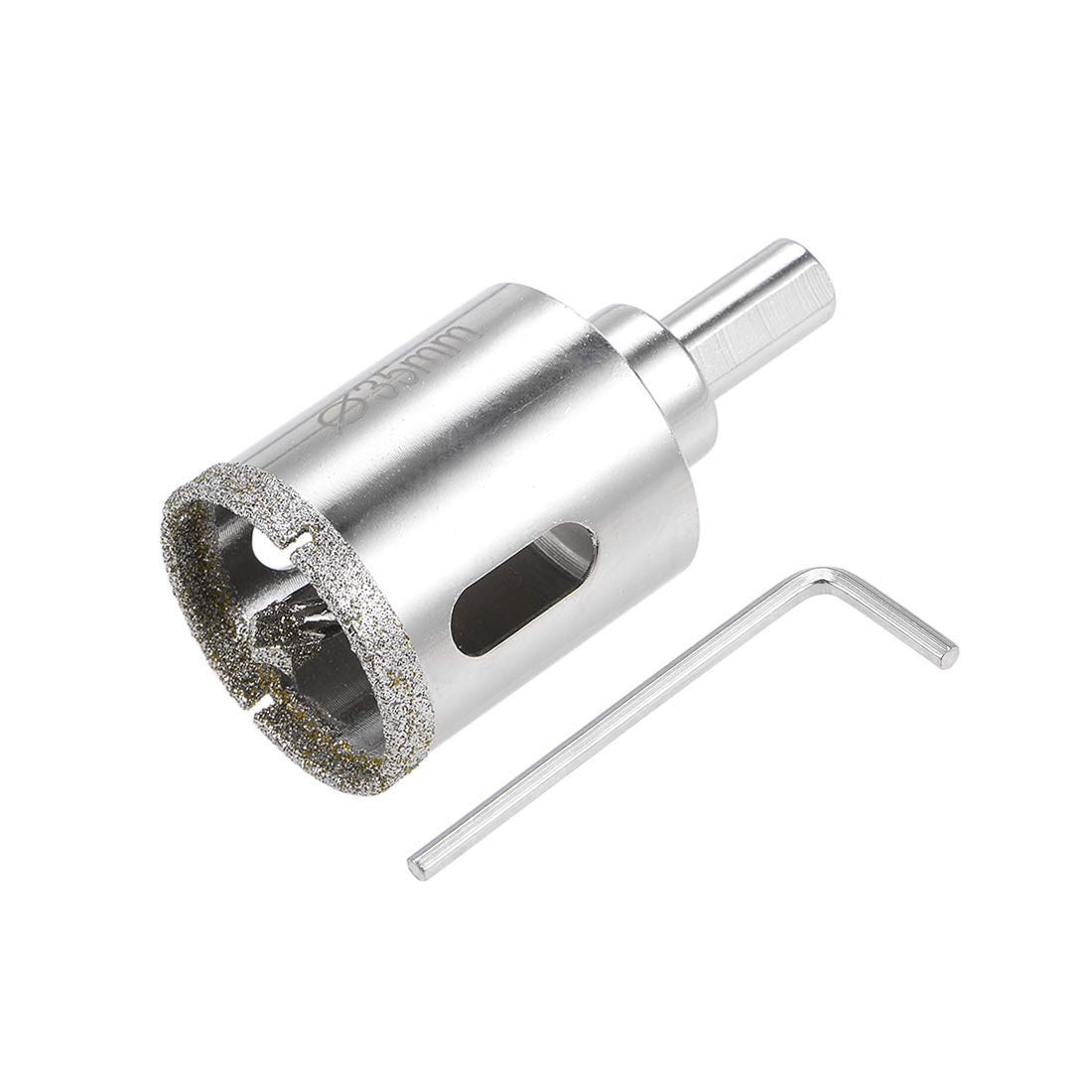 TA-VIGOR 35mm Diamond Drill Bit Glass Hole Saw Set, Hollow Core Drill Bit with Spotting Drill Bit, Tile Hole Cutter Set Core Drill Bits Center Pilot for Ceramics Porcelain Tile Bottles Pots Brick