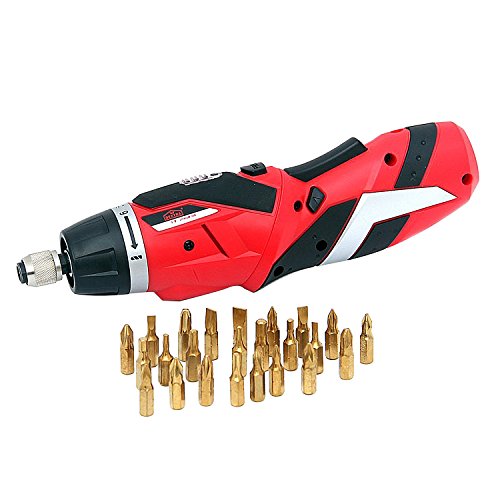 Dextra 15009 4-volt Dual Angle Lithium-Ion Cordless Screwdriver Kit, Red/Black - Thumbnail 2