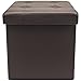 Sorbus Storage Ottoman Bench, Folding Cube Ottoman, Great for Hassock, Foot Stool, Seat, Coffee Table, Storage Chest, and More Contemporary, Faux Leather (Chocolate)
