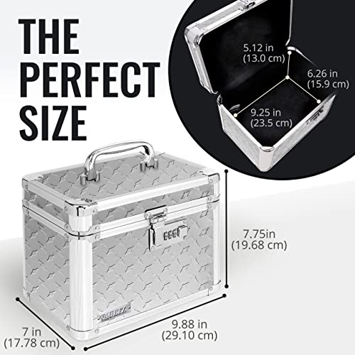 Vaultz Combination Lock Box Pack of 1/210 x 7.25 x 7.75 Inch Standard Safe with Key and Combo