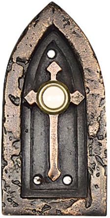 Hawk Hill Hardware BP54BI Cathedral Door Bell, Black Iron