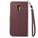 Motorola Moto G (2nd generation) Case, IVY Brown - Leaves Magnetic Snap Series Wallet Card Flip Synthetic Holster Leather Stand With Lanyard Case Cover Skin For Motorola Moto G (2nd generation)