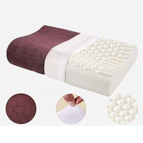Hkplde Latex Pillow Natural Orthopedic Contour Pillow Ergonomic