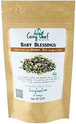 BABY BLESSINGS - Organic Artisan Loose Leaf Herbal Tea Blend for New Mommies- FORMULATED and BLENDED by Cozy Leaf in Wichita Kansas USA