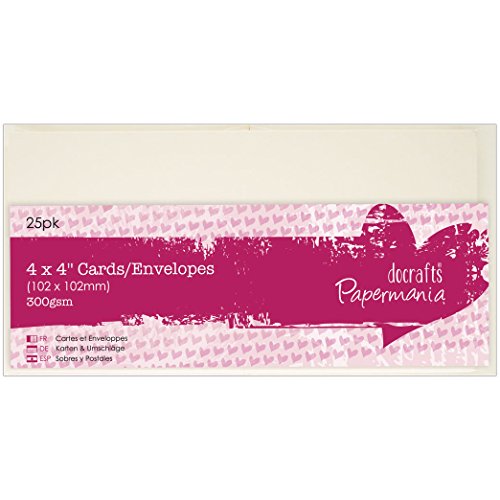 docraftsPapermania Square Cards/Envelopes 4 by 4-Inch, Cream, 25-Pack