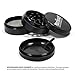 Masterdam Grinders Premium Large 2.5 Inch Herb Grinder with Pollen Catcher - 4 Piece Black Aluminum 