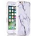 iPhone 6s Case, White Marble Creative Design, BAISRKE Slim Flexible Soft Silicone Bumper Shockproof Gel TPU Rubber Glossy Skin Cover Case for Apple iPhone 6 4.7 inch (2016) - Black