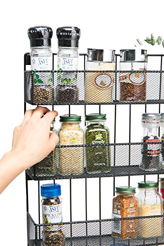 JackCubeDesign Wall Mount Spice Rack 5 tier Kitchen Countertop Worktop Display Organizer Spice Bottles Holder Stand Shelves(17.6 x 4.1 x 26.7 inches) â€“ :MK419A