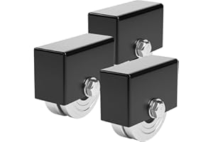 MINDOUB 3 Pack 4" V-Groove Slide Gate Wheel with Welded Bracket Box, Heavy-Duty Solid Double Bearings, for Inverted V-Track Sliding Gates, 1 13/16" Width, 3000 Lbs Capacity