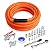 FYPower 20 Pieces Air Compressor Accessories kit, 3/8 inch x 50 ft Hybrid Air Compressor Hose Kit, 1/4