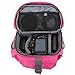 Evecase DSLR/SLR Camera Water Resistant Canvas Case Bag with Shoulder Strap for SLR/DSLR, Compact System, Hybrid, and High Zoom Camera and Other Accessories - Hot Pink/Medium