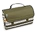 yodo Outdoor Picnic Blanket Water-Resistant for Camping Hiking Festivals,Spring Summer Olive Stripe