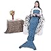 Senmar Mermaid Tail Blanket knit crochet and Mermaid Blanket for Adult, Summer Super Soft Sleeping Bags(71