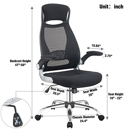 Adjustable High Back Mesh Executive Desk Chair-Model Office Chair With Lumbar Support,Black
