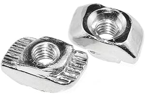 BINZZO Sliding T Slot Nuts 2020 Series M3 30 Pack Drop in T Nuts Carbon Steel Nickel Plated Half Round Roll in Sliding 6mm Slot Aluminum Profile Accessories for T Slot Aluminum Profile 20 x 20 Series