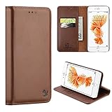 Luxmo Luxury Gentleman Magnetic Flip Leather Wallet Case for iPhone 7 Plus - Retail Packaging - Brown