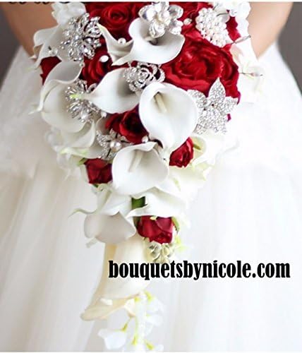 Made to order Brooch Bouquet Wedding Bridal Flowers Silk Flowers Real Touch Calla Lilies